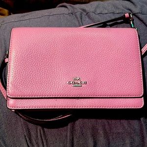 Pink Leather Coach Crossbody Purse